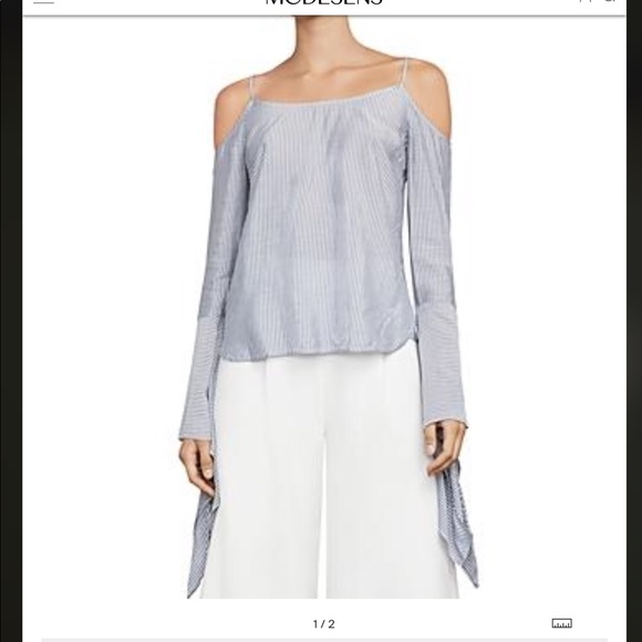 BCBG - Striped Tied Sleeve Top - Size XXS - Picture 5 of 5